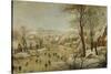 Winter Landscape with Bird Trap-Pieter Brueghel the Younger-Stretched Canvas