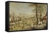 Winter Landscape with Bird Trap-Pieter Brueghel the Younger-Framed Stretched Canvas