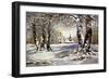 Winter Landscape with Church in Wood-balaikin2009-Framed Art Print