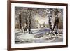 Winter Landscape with Church in Wood-balaikin2009-Framed Art Print