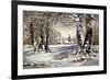 Winter Landscape with Church in Wood-balaikin2009-Framed Art Print