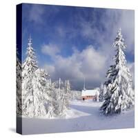 Winter Landscape with Church, Kandel Mountain, Black Forest, Baden-Wurttemberg, Germany, Europe-Markus Lange-Stretched Canvas