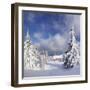 Winter Landscape with Church, Kandel Mountain, Black Forest, Baden-Wurttemberg, Germany, Europe-Markus Lange-Framed Photographic Print