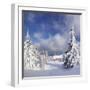 Winter Landscape with Church, Kandel Mountain, Black Forest, Baden-Wurttemberg, Germany, Europe-Markus Lange-Framed Photographic Print