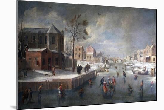 Winter Landscape with Church-Jan Wildens-Mounted Giclee Print