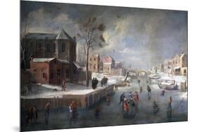 Winter Landscape with Church-Jan Wildens-Mounted Giclee Print