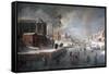 Winter Landscape with Church-Jan Wildens-Framed Stretched Canvas