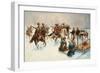 Winter Landscape with Cossacks-Adolf Baumgartner-Stoiloff-Framed Giclee Print