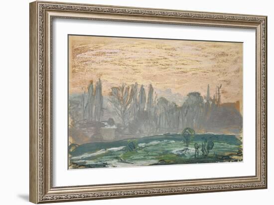 Winter Landscape with Evening Sky-Claude Monet-Framed Giclee Print