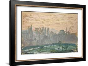 Winter Landscape with Evening Sky-Claude Monet-Framed Giclee Print