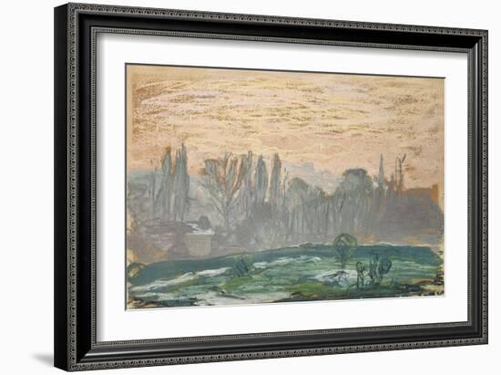 Winter Landscape with Evening Sky-Claude Monet-Framed Giclee Print