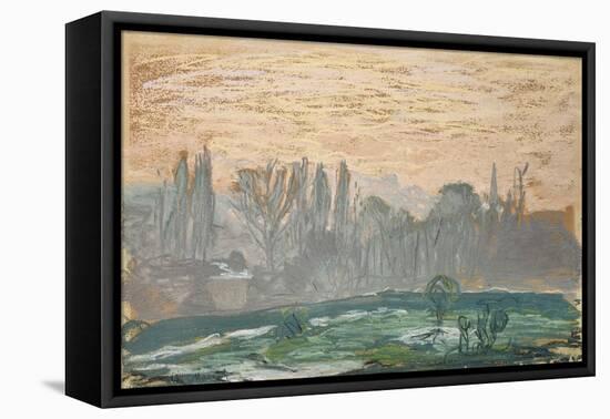 Winter Landscape with Evening Sky-Claude Monet-Framed Stretched Canvas