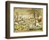 Winter Landscape with Figures on a Frozen River-Pieter Bruegel the Elder-Framed Giclee Print