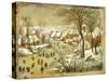 Winter Landscape with Figures on a Frozen River-Pieter Bruegel the Elder-Stretched Canvas