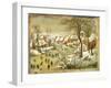 Winter Landscape with Figures on a Frozen River-Pieter Bruegel the Elder-Framed Giclee Print