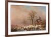 Winter Landscape with Figures Playing on the Ice, 1868-Frederick Marianus Kruseman-Framed Giclee Print