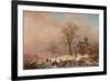 Winter Landscape with Figures Playing on the Ice, 1868-Frederick Marianus Kruseman-Framed Giclee Print