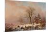 Winter Landscape with Figures Playing on the Ice, 1868-Frederick Marianus Kruseman-Mounted Giclee Print