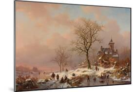 Winter Landscape with Figures Playing on the Ice, 1868-Frederick Marianus Kruseman-Mounted Giclee Print