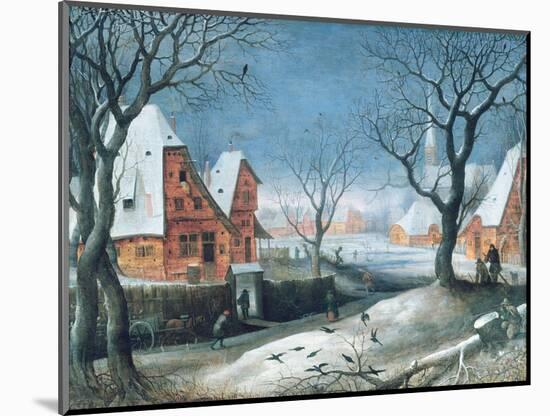 Winter Landscape with Fowlers-Adriaen van Stalbemt-Mounted Giclee Print