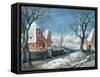 Winter Landscape with Fowlers-Adriaen van Stalbemt-Framed Stretched Canvas