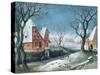 Winter Landscape with Fowlers-Adriaen van Stalbemt-Stretched Canvas