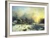 Winter Landscape with Frozen Pond, about 1850-August Piepenhagen-Framed Giclee Print