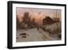 Winter landscape with house-Erik Theodor Werenskiold-Framed Premium Giclee Print