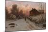 Winter landscape with house-Erik Theodor Werenskiold-Mounted Premium Giclee Print