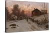 Winter landscape with house-Erik Theodor Werenskiold-Stretched Canvas