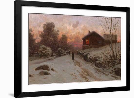 Winter landscape with house-Erik Theodor Werenskiold-Framed Giclee Print