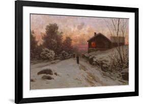 Winter landscape with house-Erik Theodor Werenskiold-Framed Giclee Print