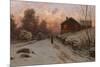 Winter landscape with house-Erik Theodor Werenskiold-Mounted Giclee Print