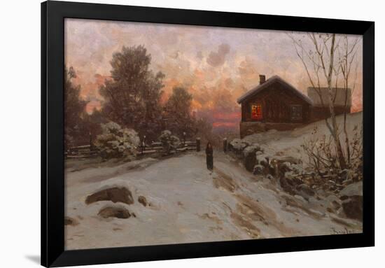 Winter landscape with house-Erik Theodor Werenskiold-Framed Giclee Print