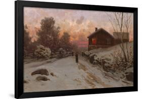 Winter landscape with house-Erik Theodor Werenskiold-Framed Giclee Print