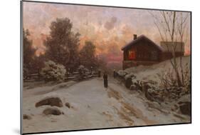 Winter landscape with house-Erik Theodor Werenskiold-Mounted Giclee Print