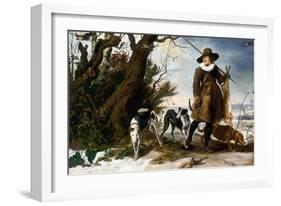 Winter Landscape with Hunter, 1624-Jan Wildens-Framed Giclee Print