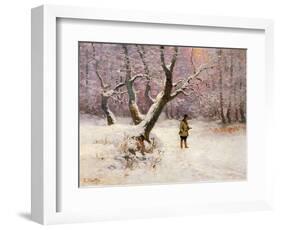 Winter landscape with Hunters by Ludwig Munthe-Ludwig Munthe-Framed Giclee Print