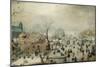 Winter Landscape with Ice Skaters, 1608-Hendrick Avercamp-Mounted Art Print