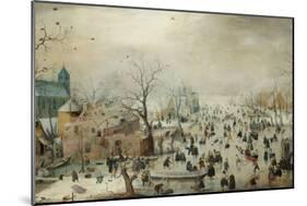 Winter Landscape with Ice Skaters, 1608-Hendrick Avercamp-Mounted Art Print