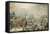 Winter Landscape with Ice Skaters, 1608-Hendrick Avercamp-Framed Stretched Canvas