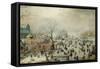 Winter Landscape with Ice Skaters, 1608-Hendrick Avercamp-Framed Stretched Canvas