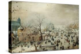 Winter Landscape with Ice Skaters, 1608-Hendrick Avercamp-Stretched Canvas