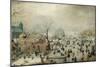 Winter Landscape with Ice Skaters, Hendrick Avercamp-Hendrick Avercamp-Mounted Art Print