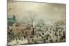 Winter Landscape with Ice Skaters, Hendrick Avercamp-Hendrick Avercamp-Mounted Art Print