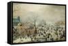 Winter Landscape with Ice Skaters, Hendrick Avercamp-Hendrick Avercamp-Framed Stretched Canvas