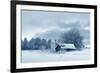 Winter Landscape With Old Barn-null-Framed Art Print