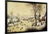 Winter Landscape with Skaters and a Bird Trap, 1565-Pieter Bruegel the Elder-Framed Giclee Print