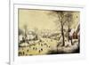 Winter Landscape with Skaters and a Bird Trap, 1565-Pieter Bruegel the Elder-Framed Premium Giclee Print