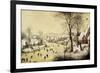 Winter Landscape with Skaters and a Bird Trap, 1565-Pieter Bruegel the Elder-Framed Premium Giclee Print